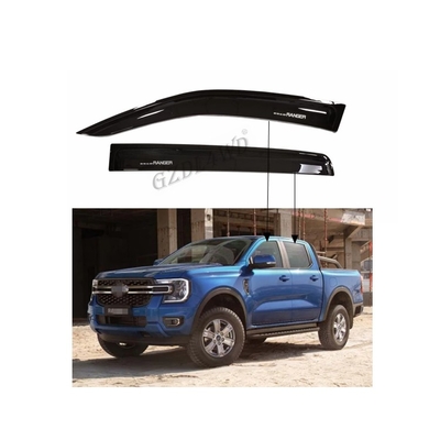 Window Rain Guard Vent Visor For Ford Ranger 2022 Black Acrylic Plastic