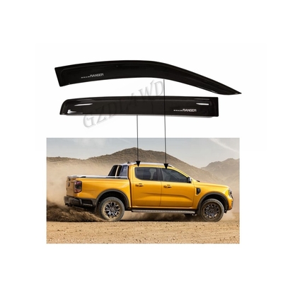 Window Rain Guard Vent Visor For Ford Ranger 2022 Black Acrylic Plastic