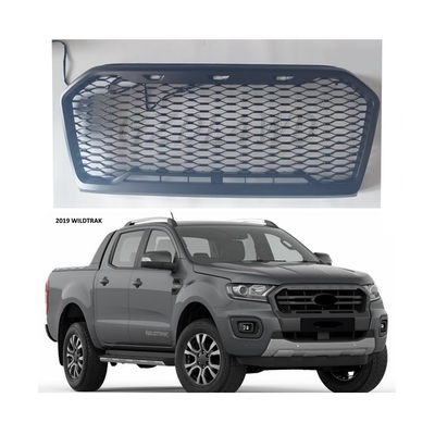 ABS Material Car Front Grille For Ford Ranger Wildtrack 2018 2019 With Light