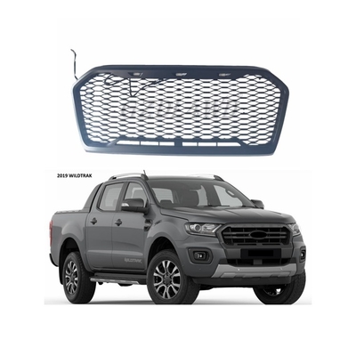 ABS Material Car Front Grille For Ford Ranger Wildtrack 2018 2019 With Light