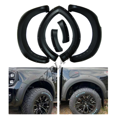 Matte Black 4x4 Car Fender Flares For Ranger T9 2022+ ABS 3M Tape Wheel Arch Flares