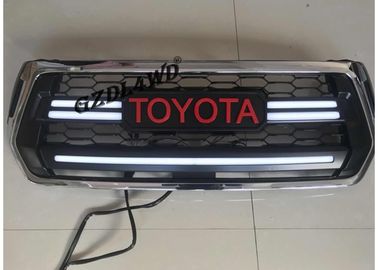 Chrome Front Grill Mesh For 2018 Toyota Hilux Revo Rocco With LED Turning Lights