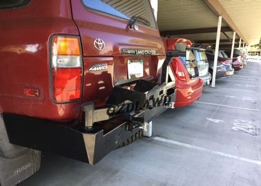 Rolled Steel 4x4 Rear Bumper With Spare Tire Holder For 92 - 97 Land Cruiser FJ80 Series LC80 LX450