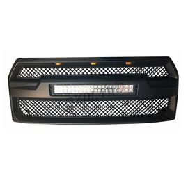 Black Front Grill Mesh With LED Light Bar 15 17 F150 Raptor Accessories
