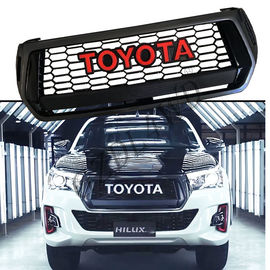 Imitaion Carbon Fiber Front Grill Bar Toyota Hilux TRD Logo Rocco 2018 2019