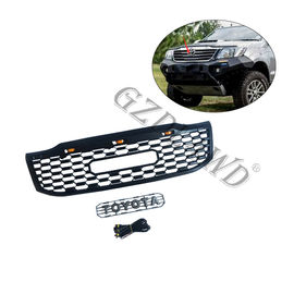 Mesh Cover Exterior Replacement Front Grill Mesh Abs Black For Toyota Hilux Vigo 2012+