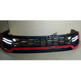 Hilux Body Parts Red LED Front Grill Mesh For Toyota Hilux Revo 2015 2018