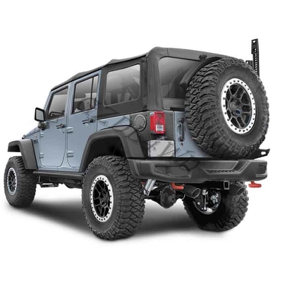 Jeep JK Wrangler Guard Back Rear Bumper Bar With Spare Frame Black Powder Coated Steel