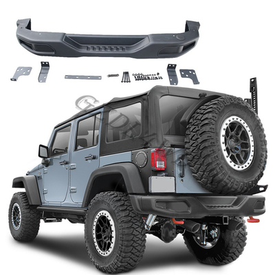 Jeep JK Wrangler Guard Back Rear Bumper Bar With Spare Frame Black Powder Coated Steel