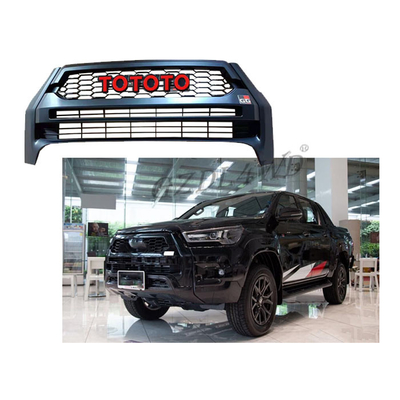 Matte Black Front Grill Mesh Auto Bumper Body Kit For Toyota Hilux  Revo Rocco Upgrate Gr