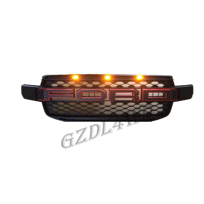 ABS Car Front Grille For Ford Ranger 2022 With Logo And Led Light