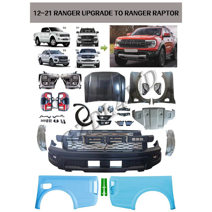 Plastic 4x4 Body Kits For Ranger T6 T7 T8 Upgrade To T9 Raptor Facelift Body Kit