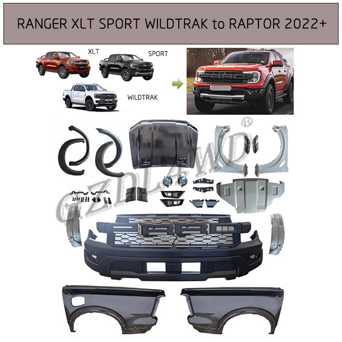 GZDL4WD Conversion Upgrade Body Kit For Ranger 2022 XLT Sport Wildtrak Upgrade To Raptor 1/1