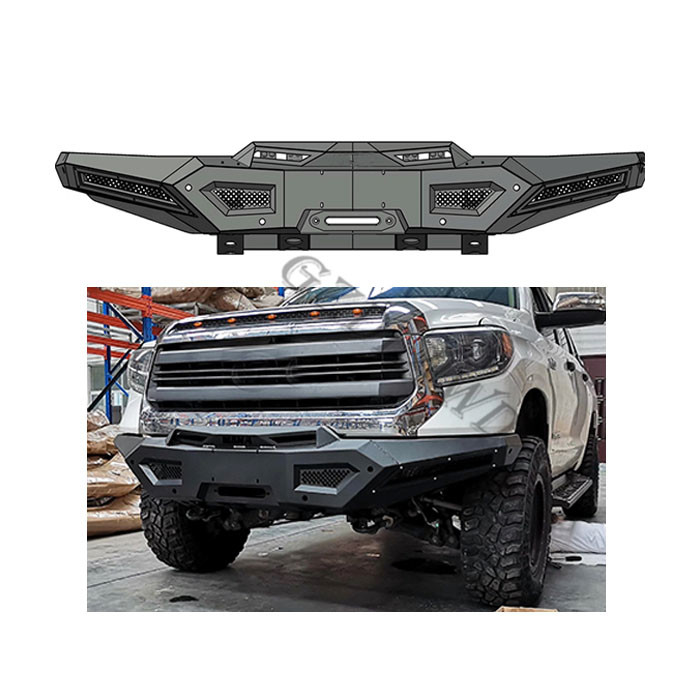 Rolled Steel Front Bumper Guard For Tundra 2007-2020 Black