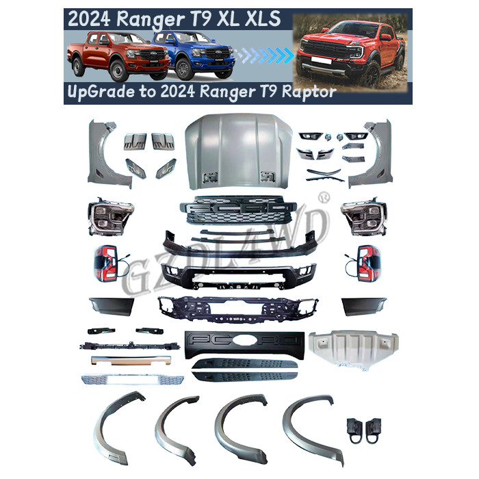 Modern Conversion Kit Car Bumper Body Kits For Ranger XL BASE Upgrade To Raptor 2024 Look