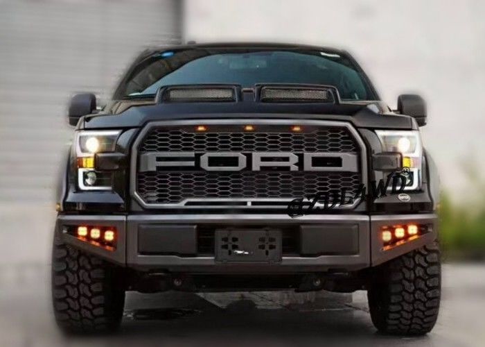 F150 Raptor Style 2015 Front Grill Mesh Abs Plastic With Led Lights