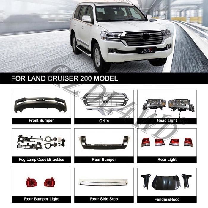 Plastic Conversation Body Kit For Toyota Land Cruiser Fj200 Lc200 2008 - 2015 Upgrade To 2016